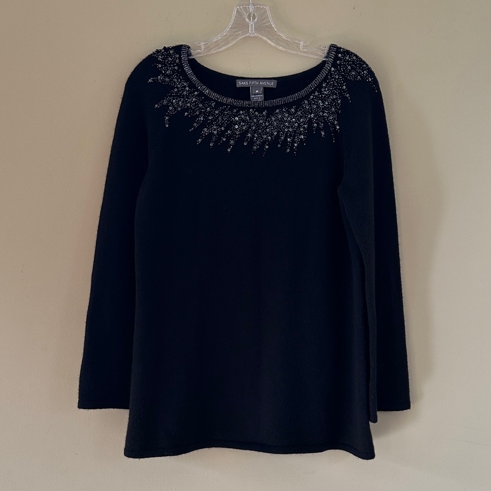 Saks Fifth Avenue Beaded Cashmere Sweater